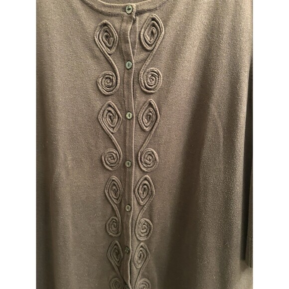 CJ Banks Women’s Brown Classic Appliquéd Cardigan Button Size 2X - Picture 3 of 6